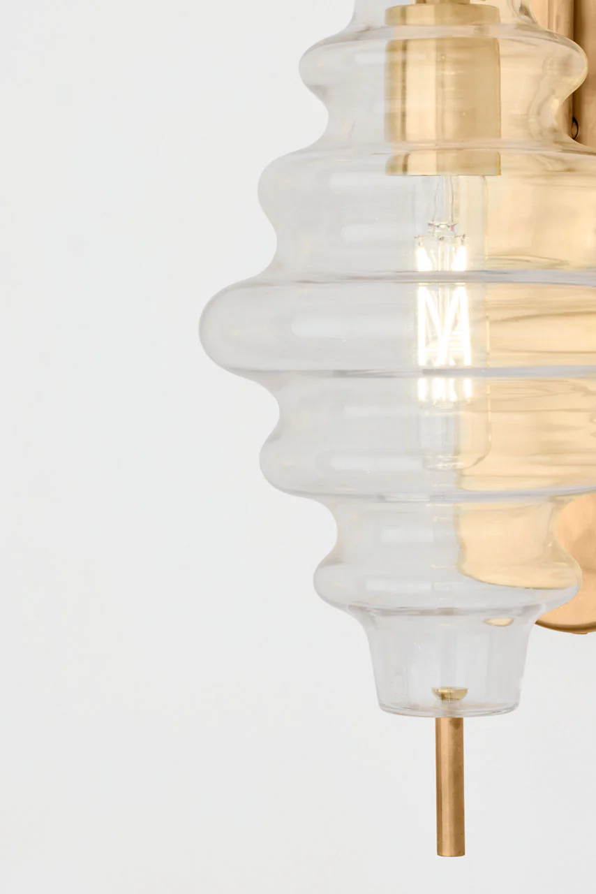 Tableau Large Sconce | Antique-Burnished Brass | Clear Glass - Image 3