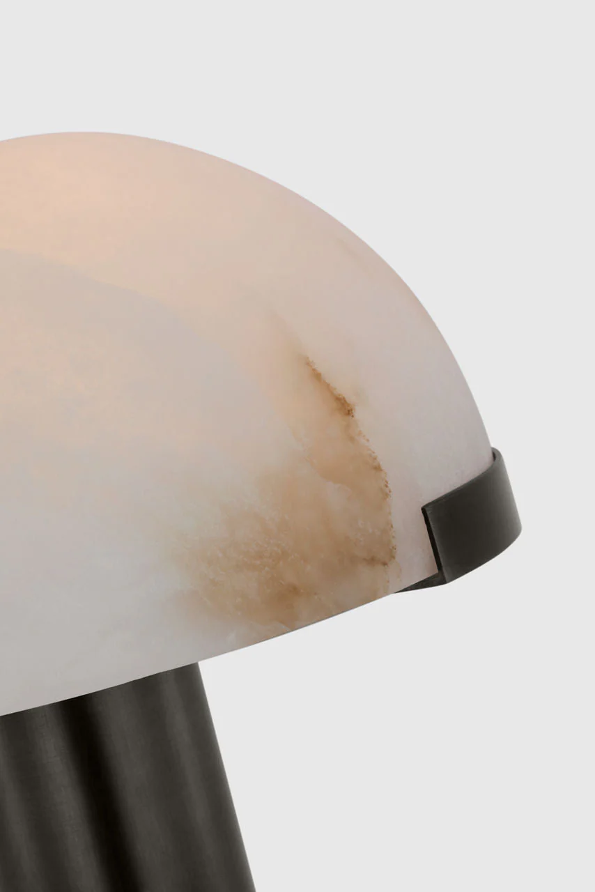 Melange 8" Rechargeable Accent Lamp | Bronze | Alabaster Shade - Image 3