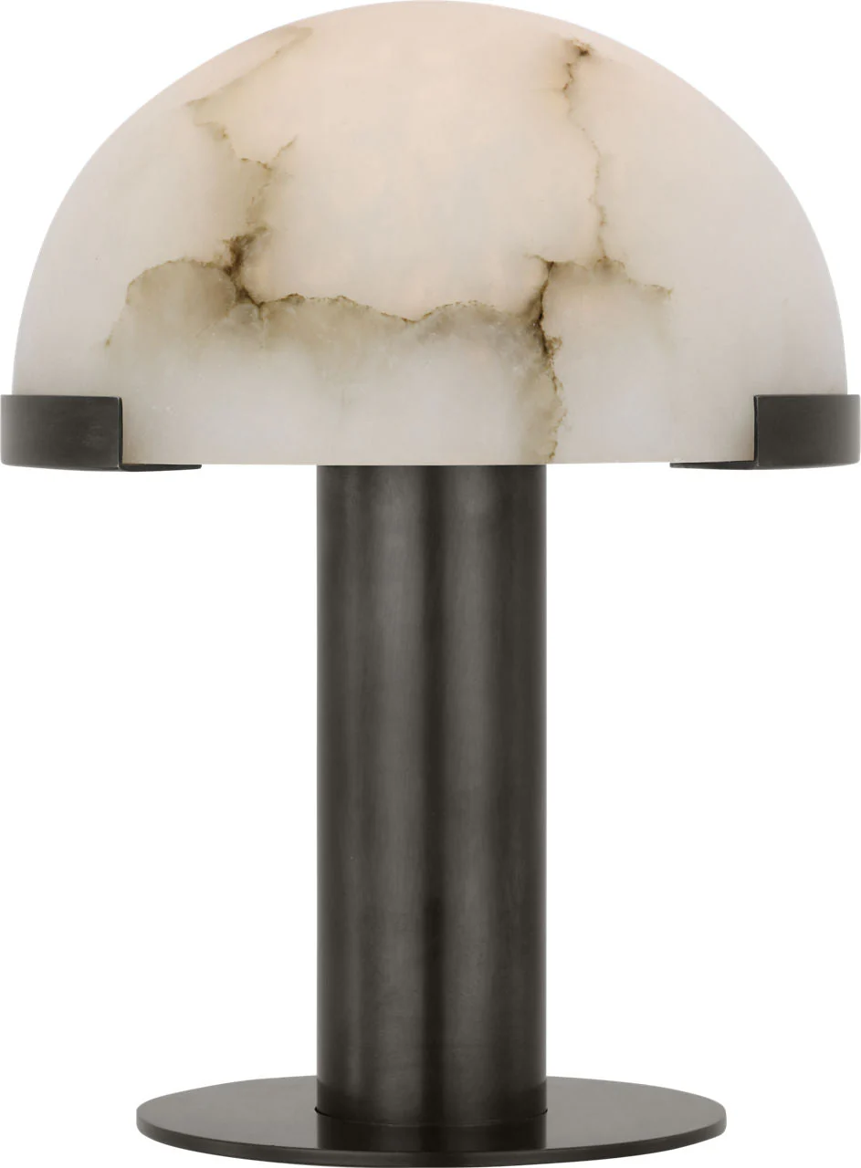 Melange 8″ Rechargeable Accent Lamp | Bronze | Alabaster Shade