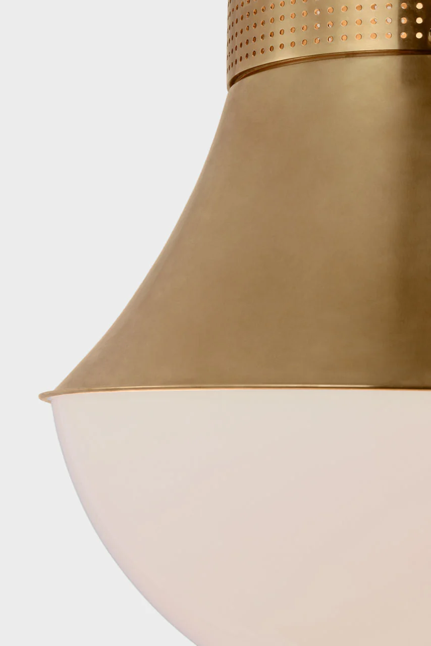 Precision 17" Flush Mount | Antique-Burnished Brass | White Glass - Image 3