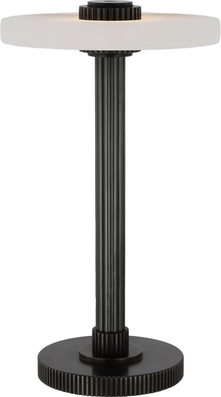 Aran 9" Rechargeable Accent Lamp | Bronze and Alabaster - Image 2