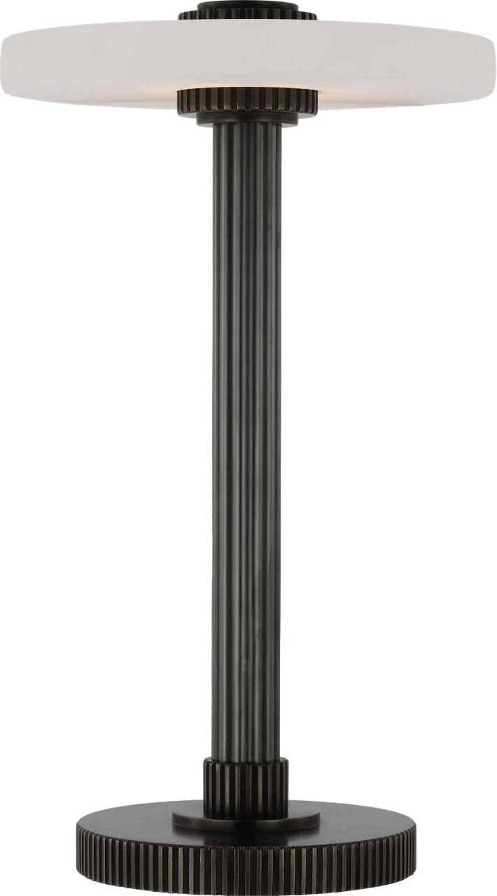 Aran 9" Rechargeable Accent Lamp | Bronze and Alabaster - Image 3
