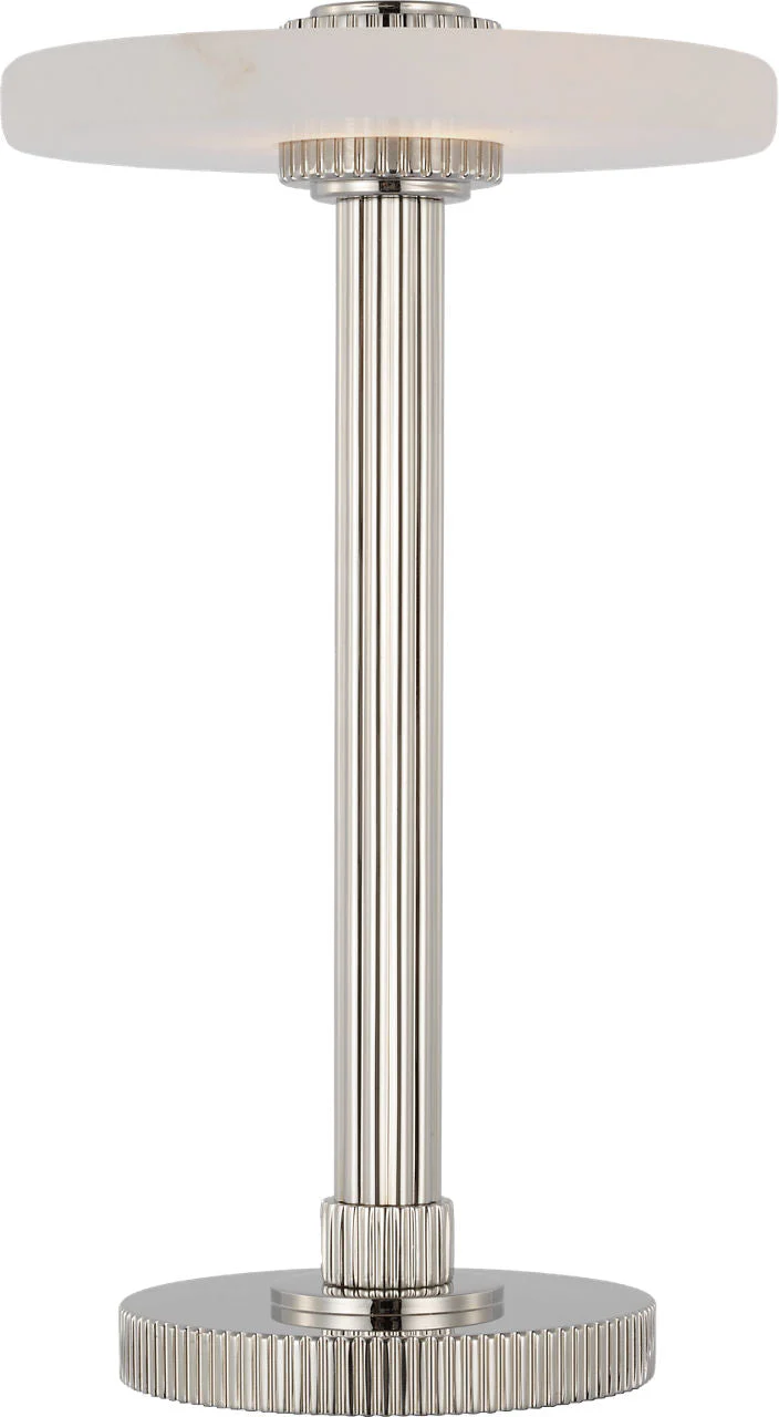 Aran 9" Rechargeable Accent Lamp | Polished Nickel and Alabaster - Image 2