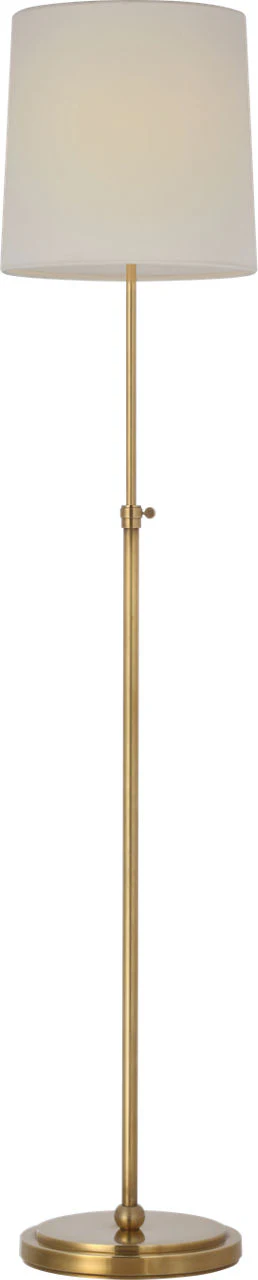 Bryant 52" Adjustable Cordless Floor Lamp | Hand-Rubbed Antique Brass | Linen Shade - Image 2