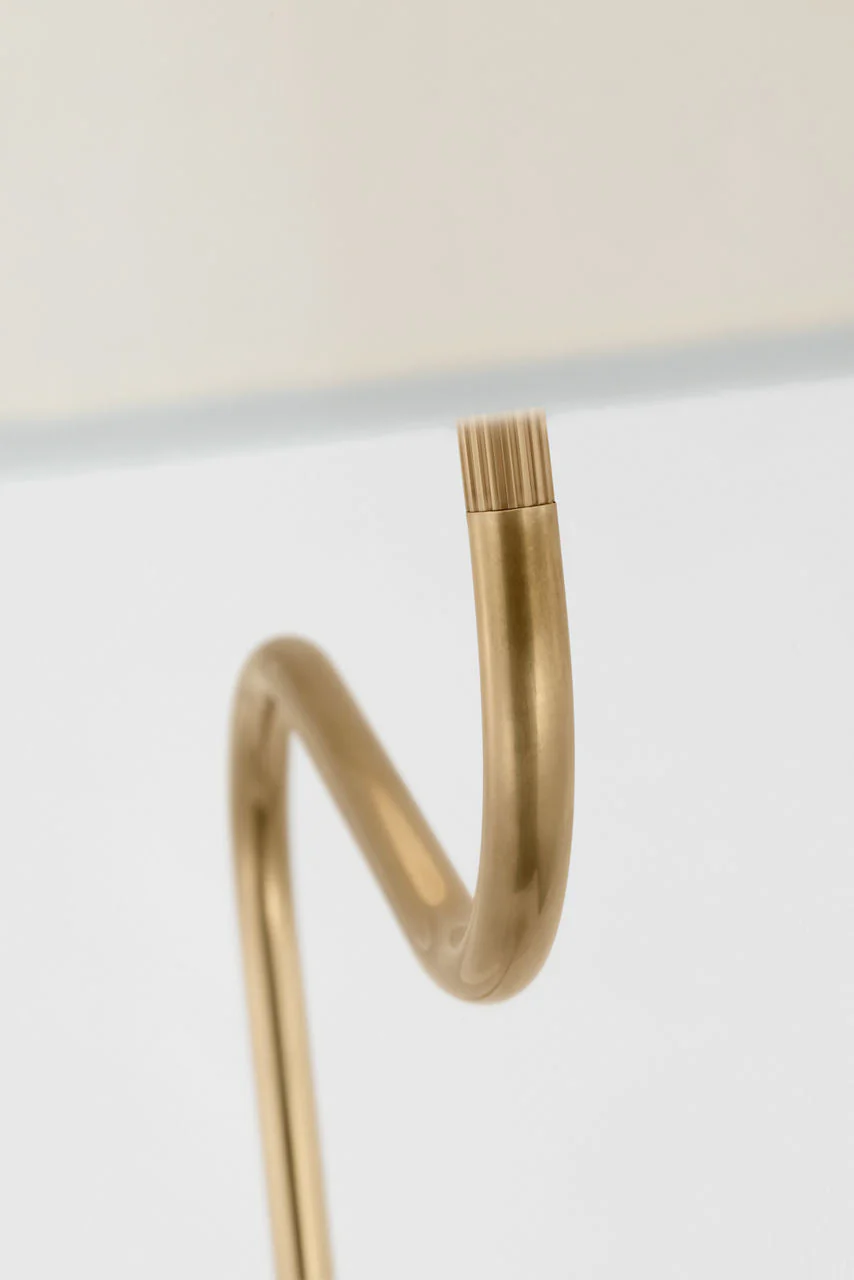 Canto Large Adjustable Floor Lamp | Hand-Rubbed Antique Brass | Linen Shade - Image 3