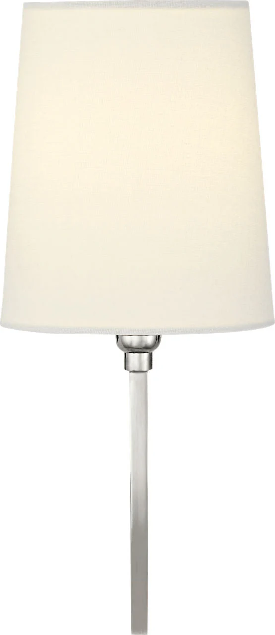 Reed Single Sconce | Polished Nickel | Linen Shade - Image 2