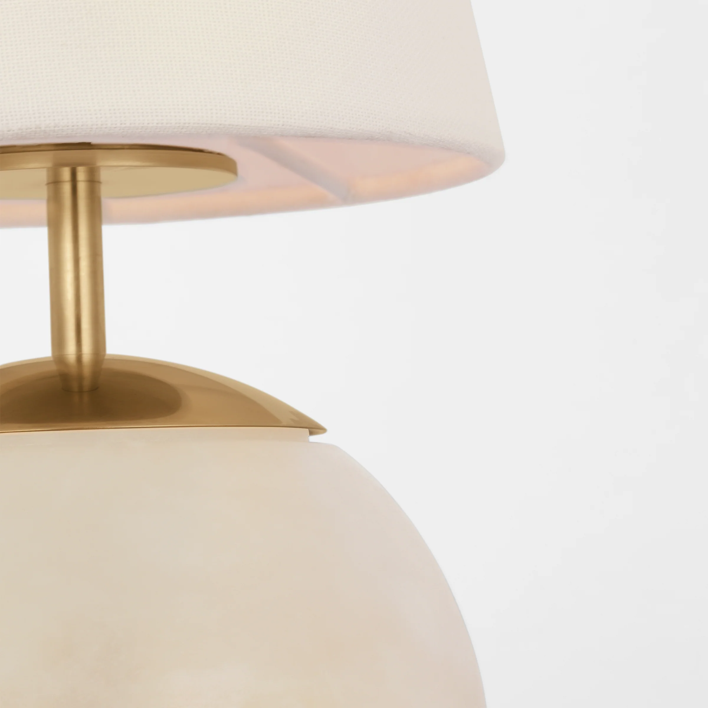 Terri 12" Cordless Accent Lamp | Alabaster | Linen Shade - Image 2