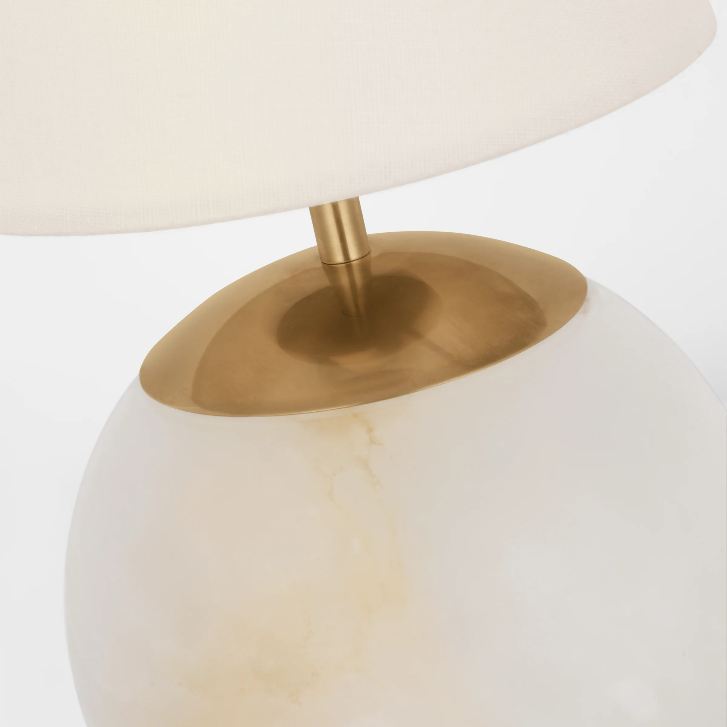 Terri 12" Cordless Accent Lamp | Alabaster | Linen Shade - Image 3