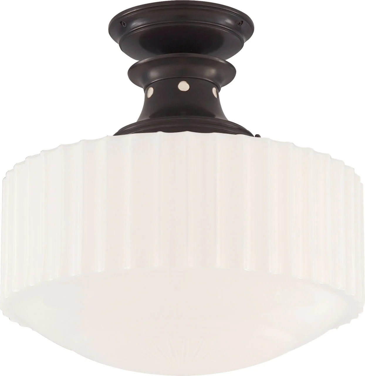 Milton Road Flush Mount | Bronze | White Glass - Image 3