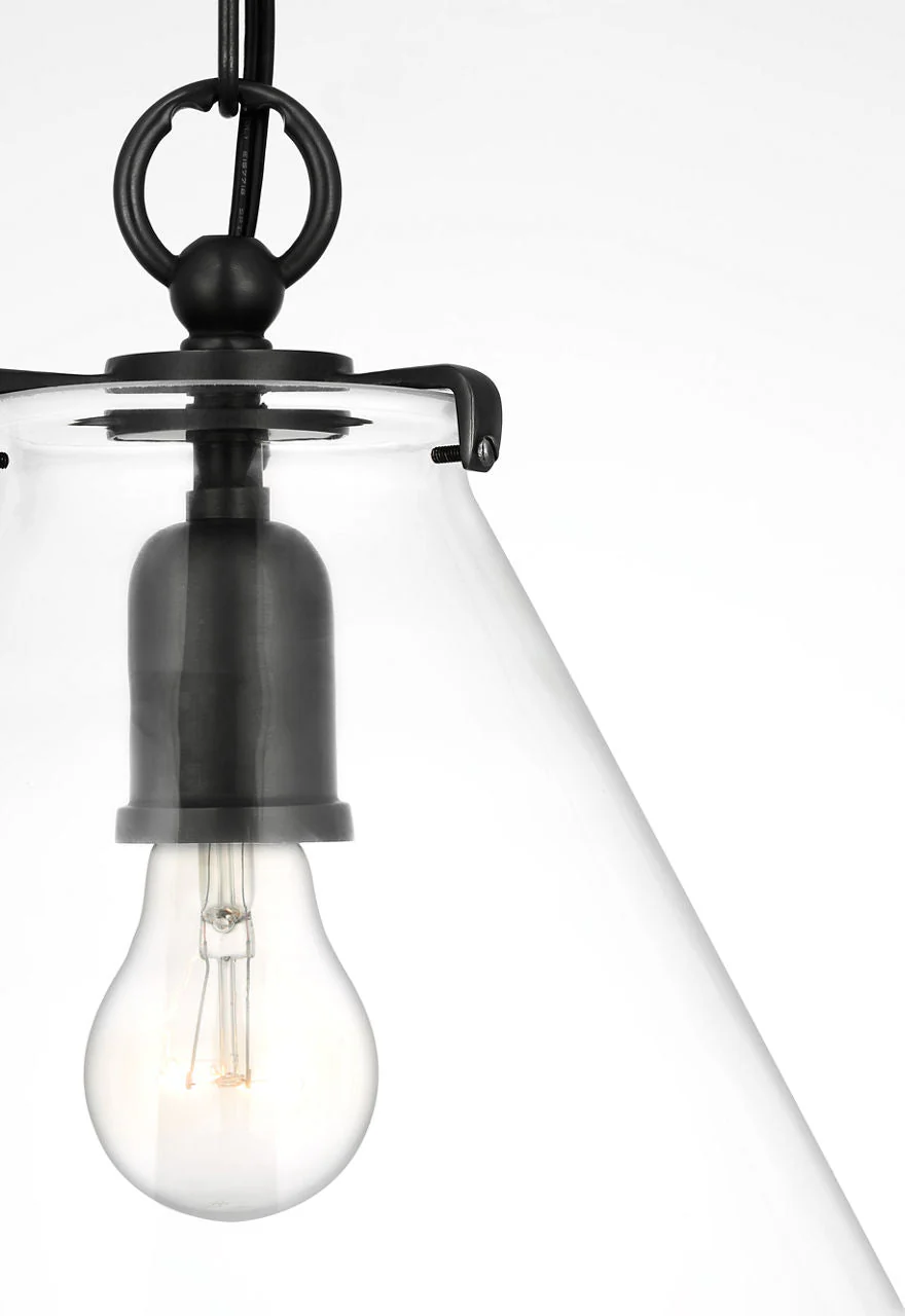 Katie Conical Pendant | Bronze | Clear Glass - Image 2