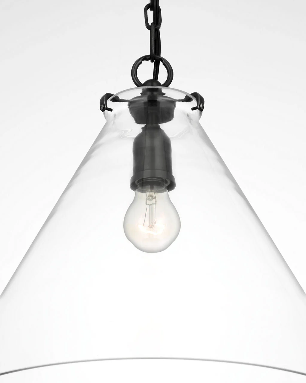 Katie Conical Pendant | Bronze | Clear Glass - Image 3