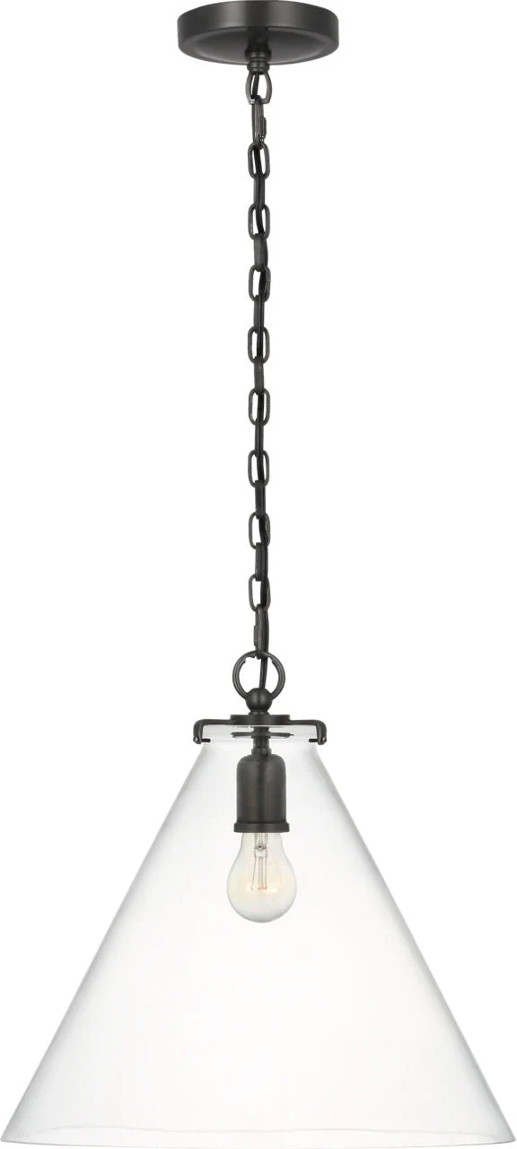 Katie Conical Pendant | Bronze | Clear Glass - Image 1