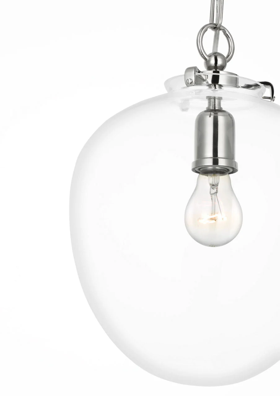 Katie Acorn Pendant | Polished Nickel | Clear Glass - Image 2