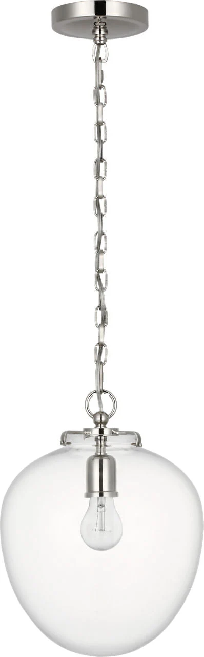 Katie Acorn Pendant | Polished Nickel | Clear Glass - Image 3