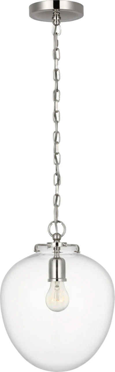 Katie Acorn Pendant | Polished Nickel | Clear Glass - Image 1