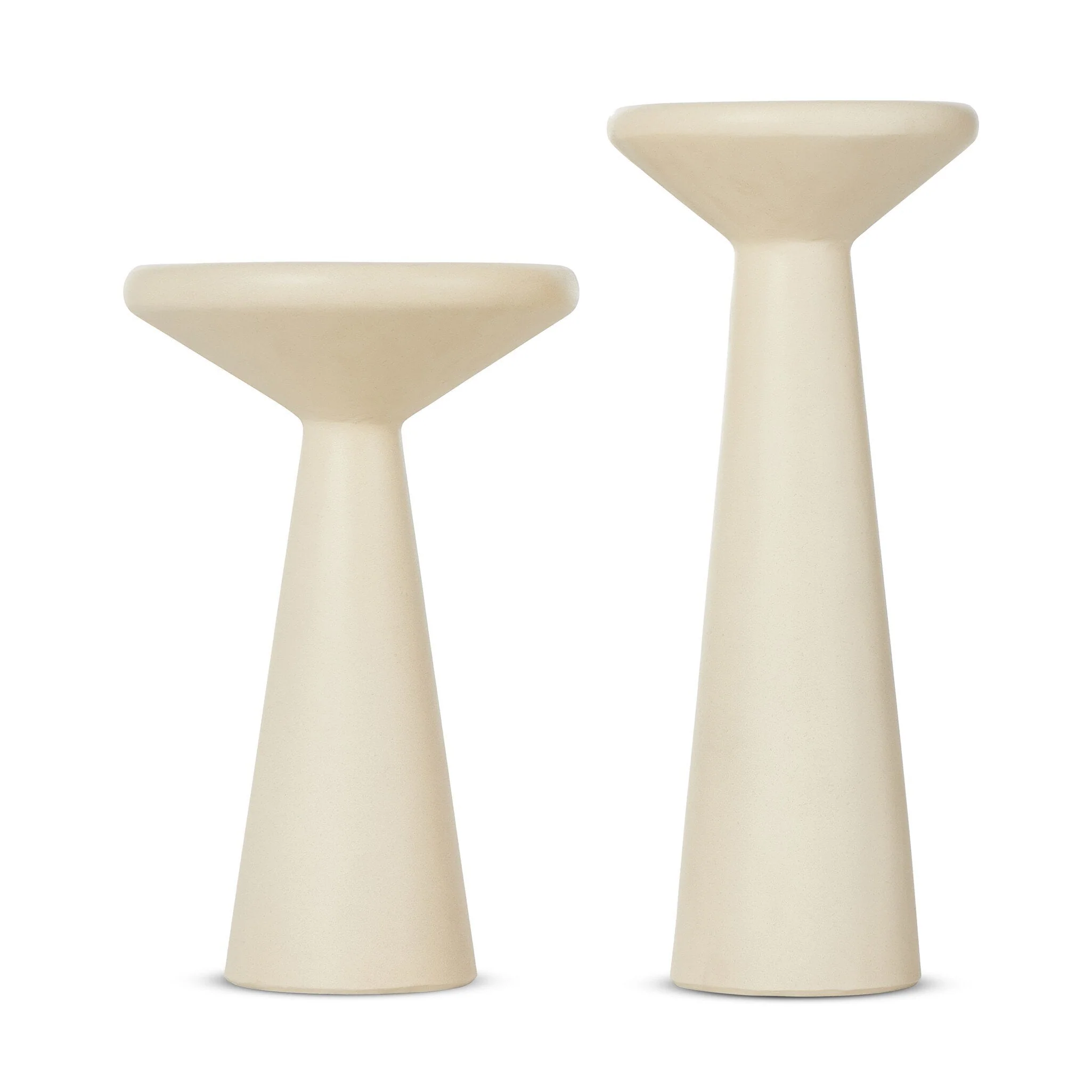 Ravine Concrete Accent Tables, Set Of 2 - Parchment White - Image 2