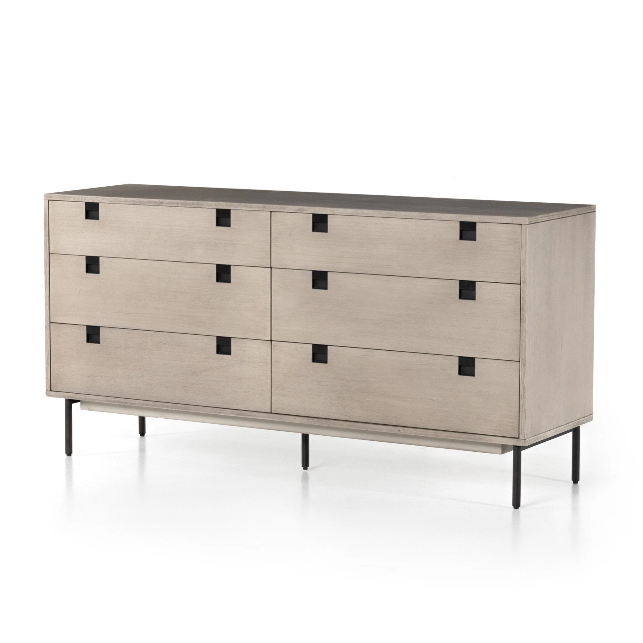 Carly 6 Drawer Dresser - Grey Wash Veneer - Image 2