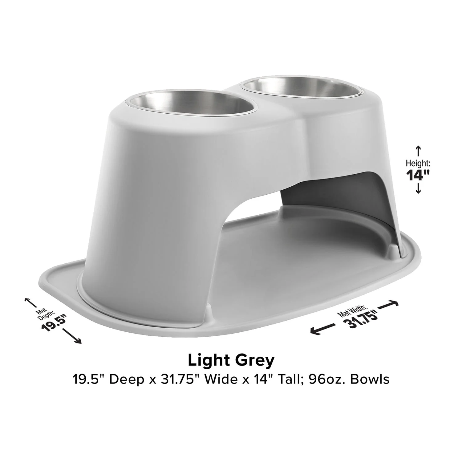 WeatherTech Double High Pet Feeding System, Stainless Steel - Image 1
