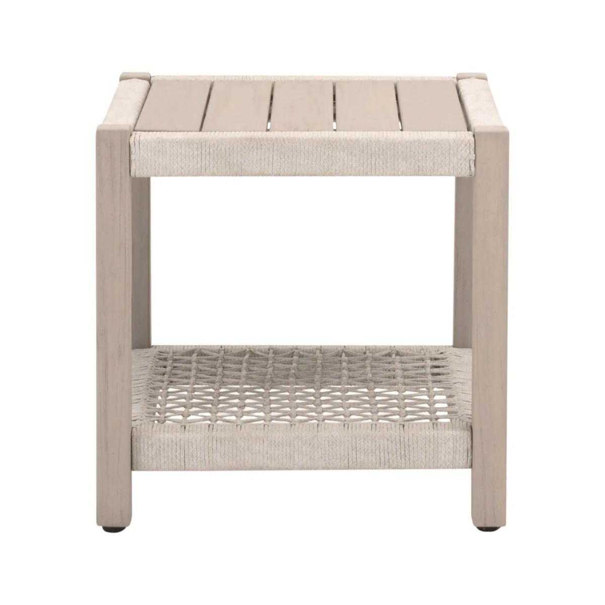 Wrap Outdoor End Table | Washed Ever Teak