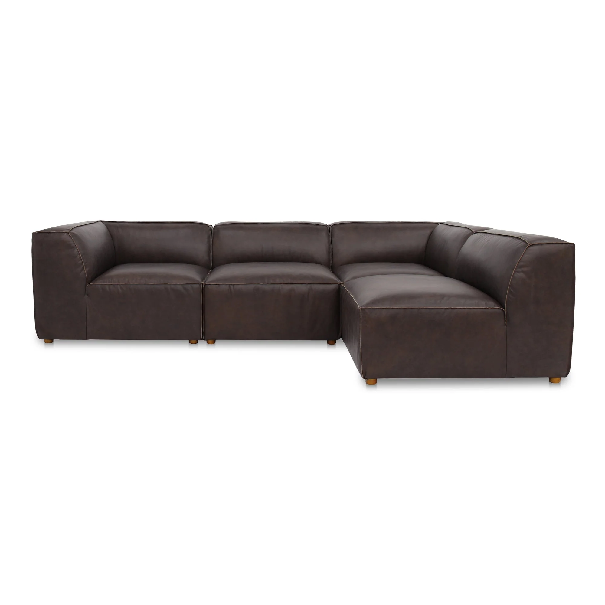 Form Signature Modular Sectional Espresso Brown Leather - Image 1