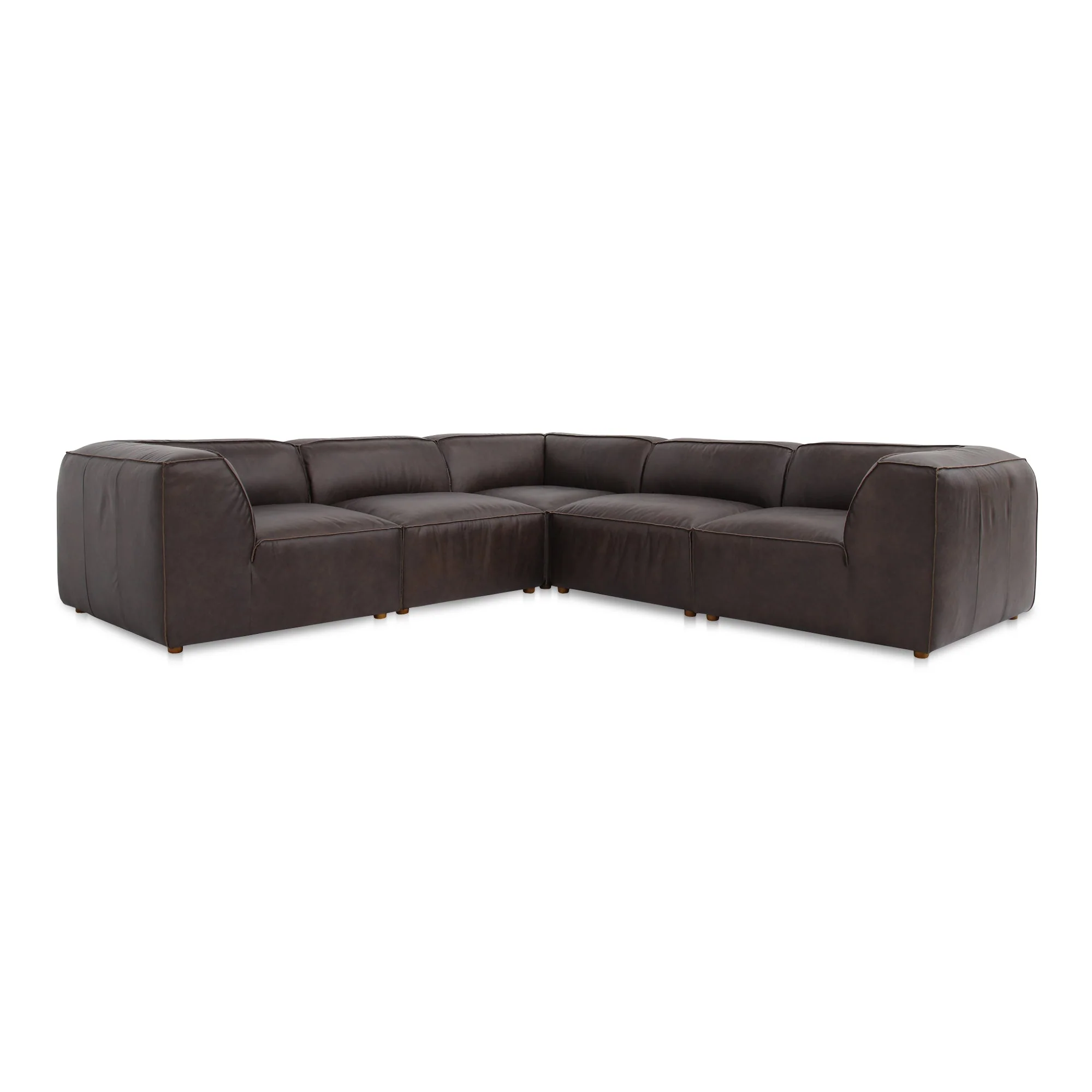 Form Classic L-Shaped Modular Sectional Espresso Brown - Image 1