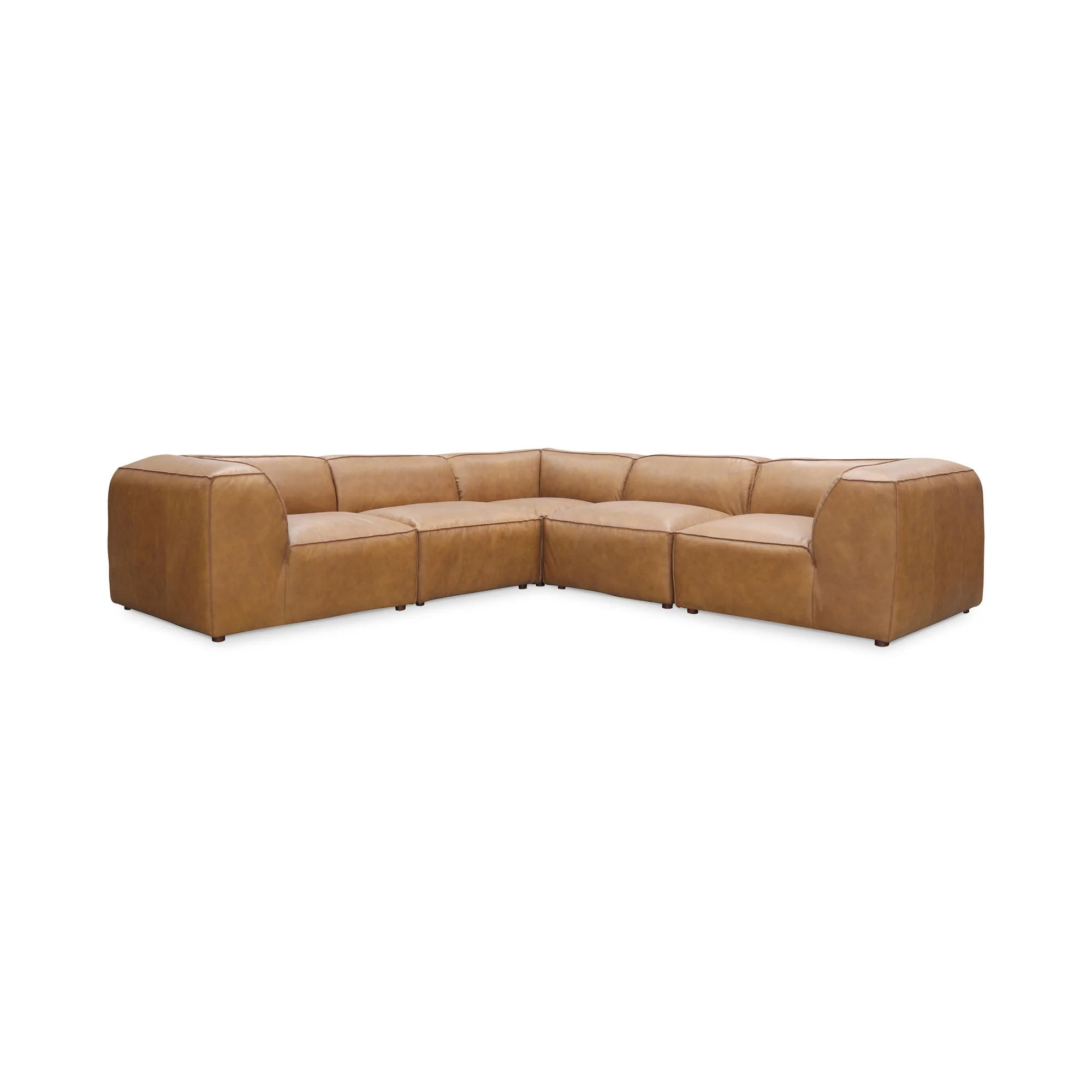 Form Classic L-Shaped Modular Sectional Sonoran Tan Leather - Image 2