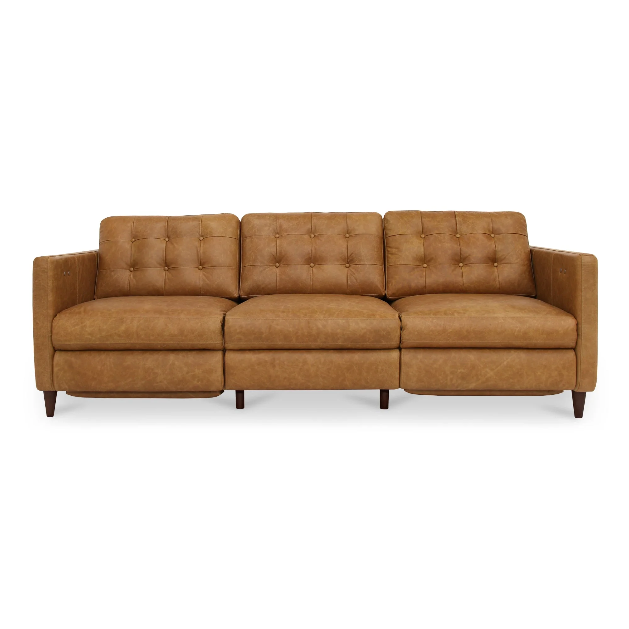 Bridgers Power Recliner Sofa Tan Leather - Image 1
