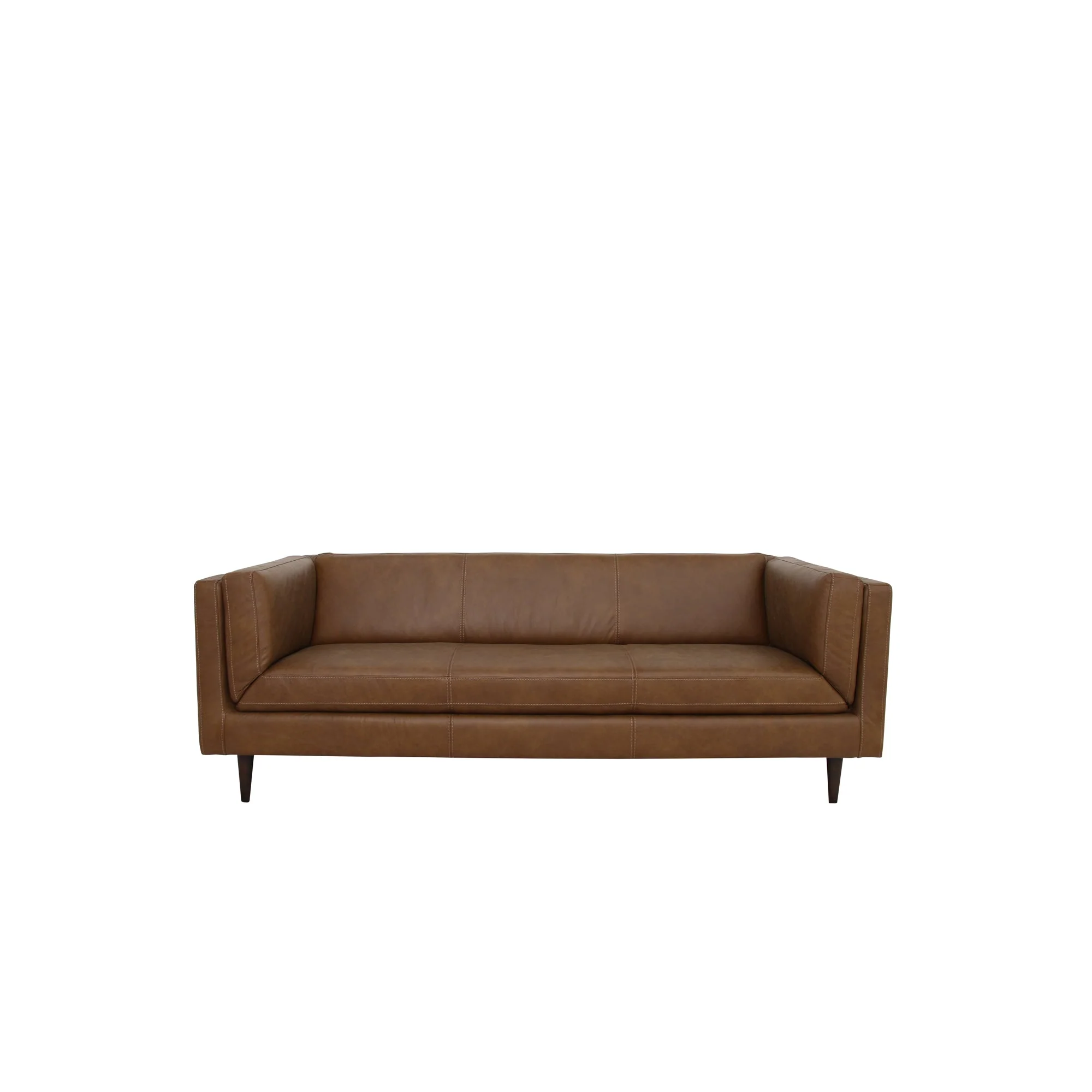 Woods Sofa Brown Leather - Image 1