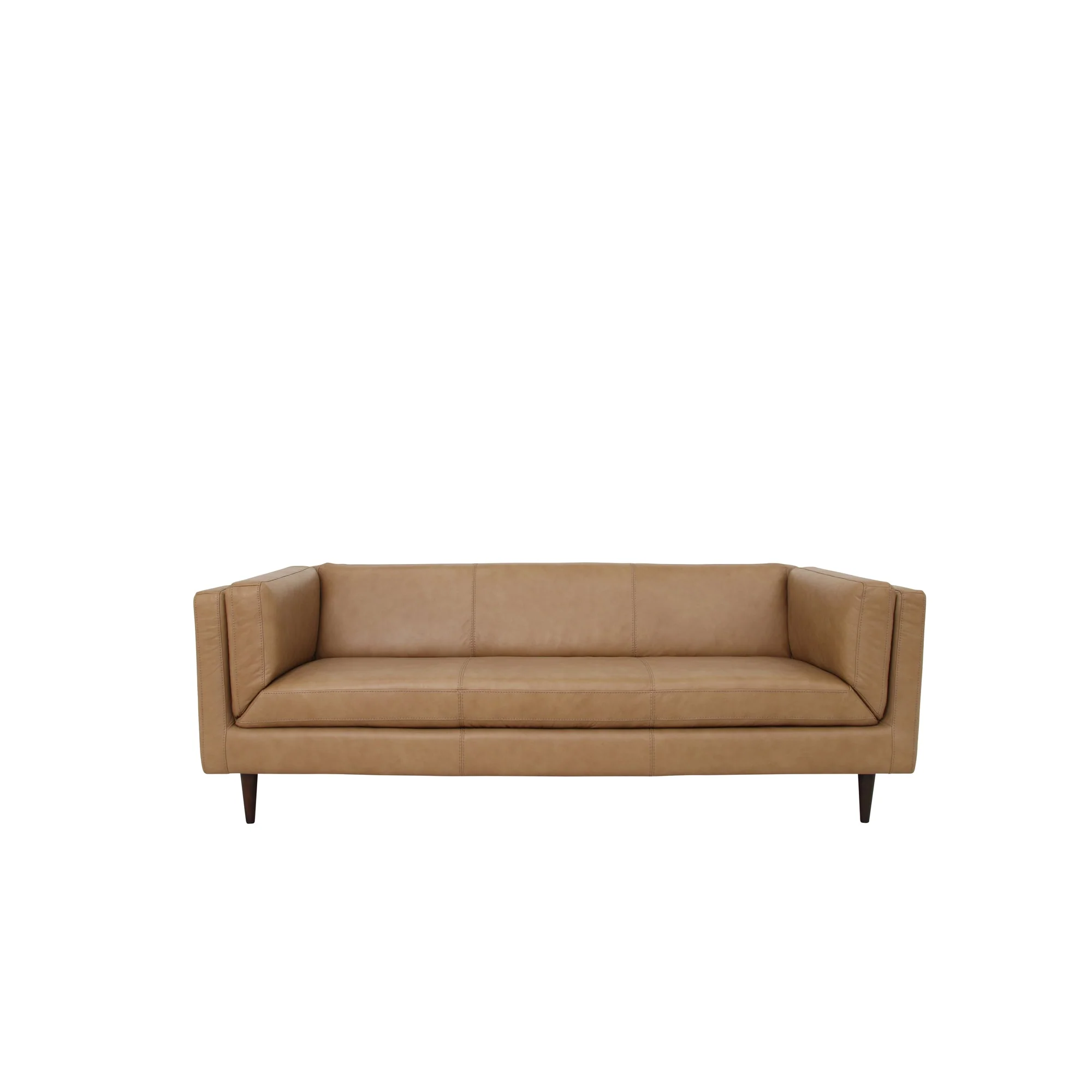 Woods Sofa Tan Leather - Image 1