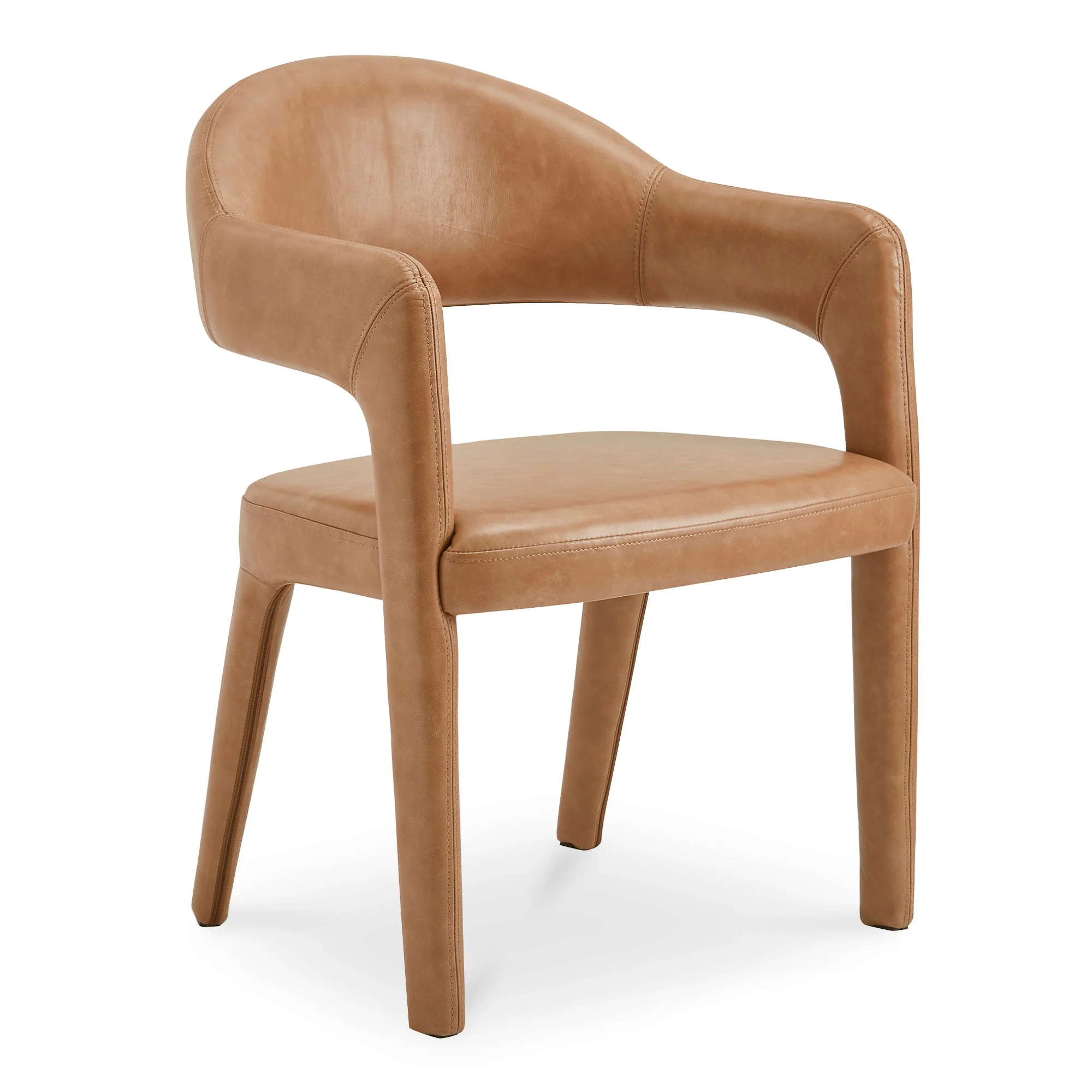 Martens Dining Chair Brown Leather - Image 2