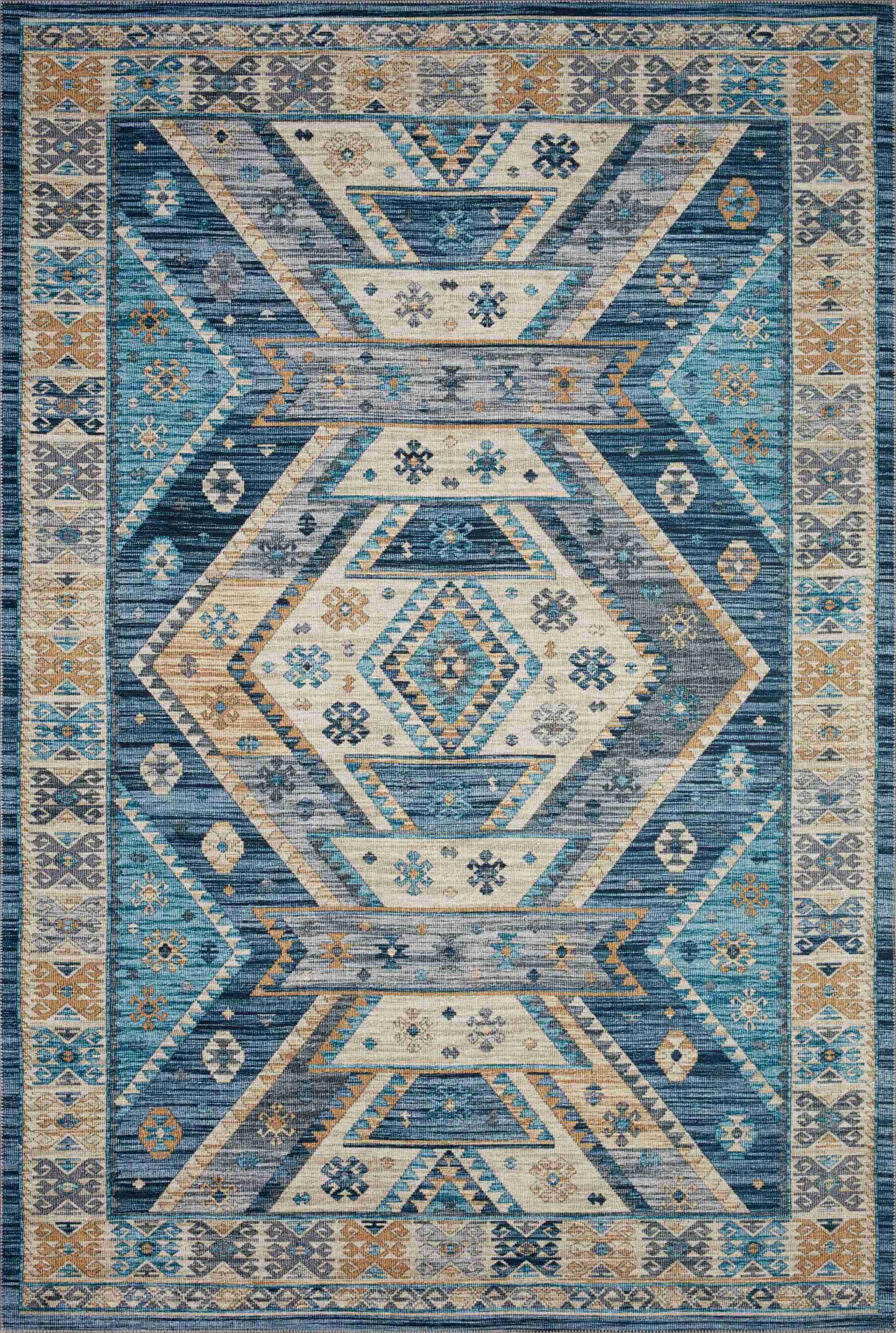 Loloi II | Zion Collection | Ocean / Gold | ZIO-02 - Image 1