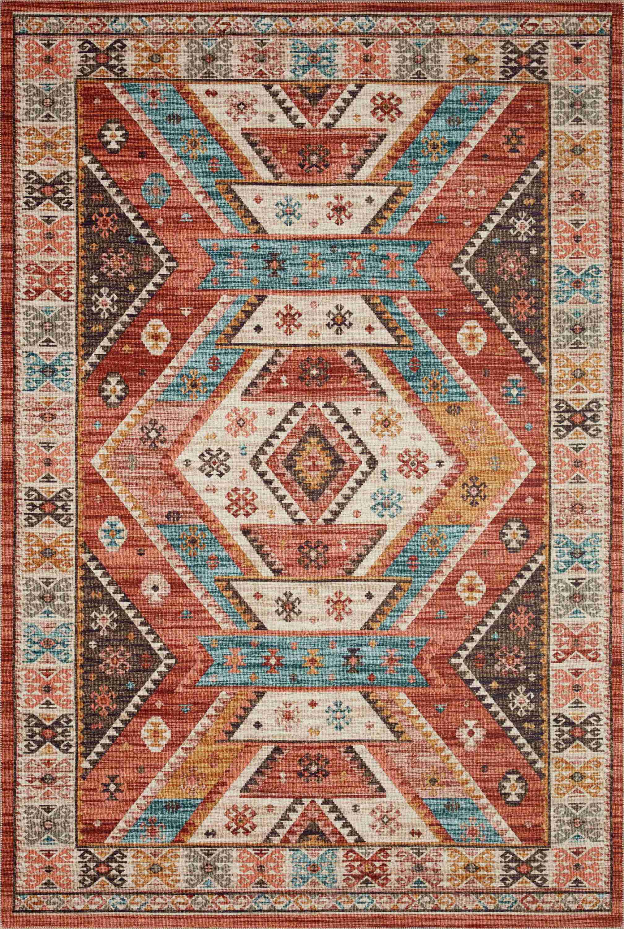 Loloi II | Zion Collection | Red / Multi | ZIO-05 - Image 1