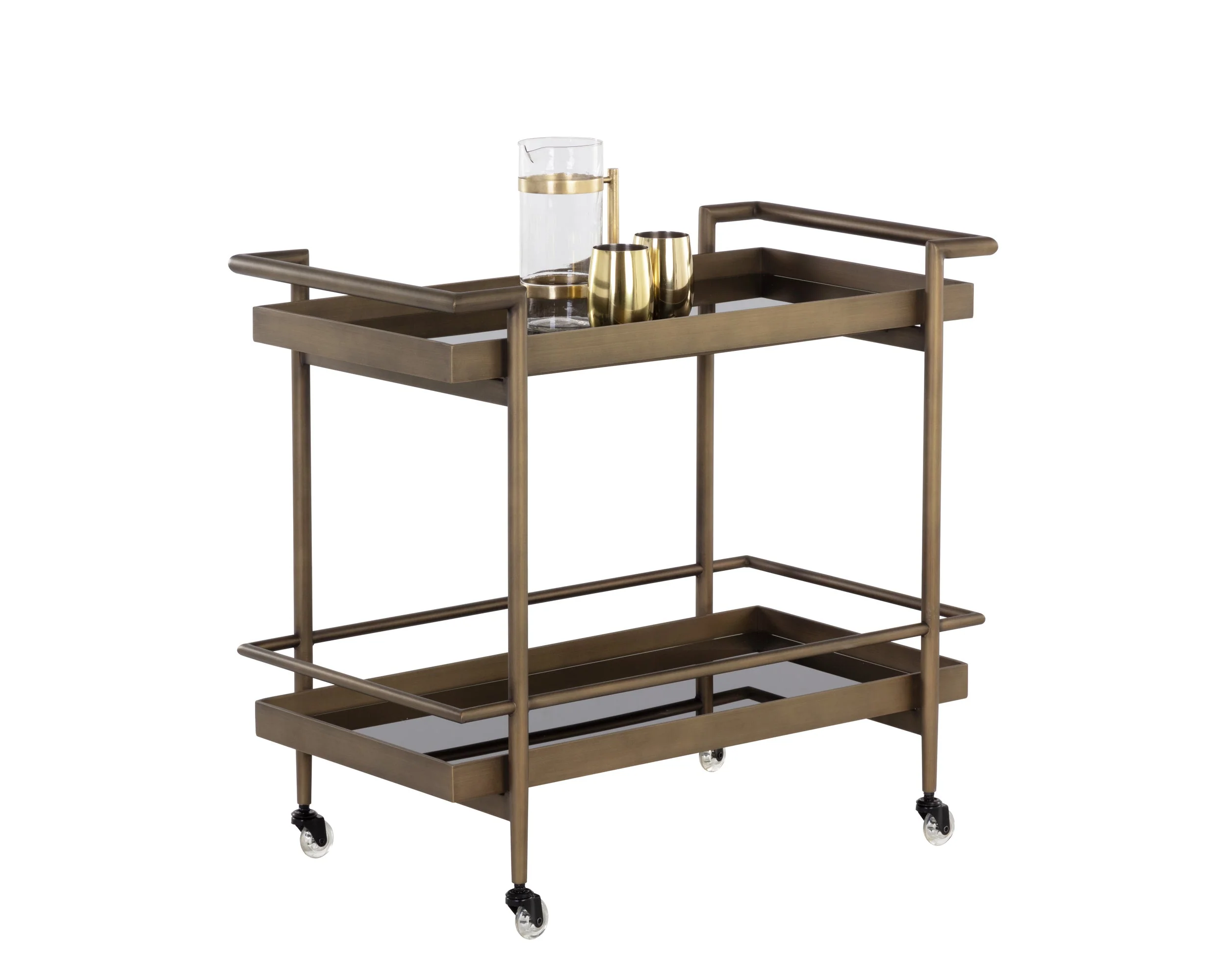 Livingston Bar Cart – Antique Brass