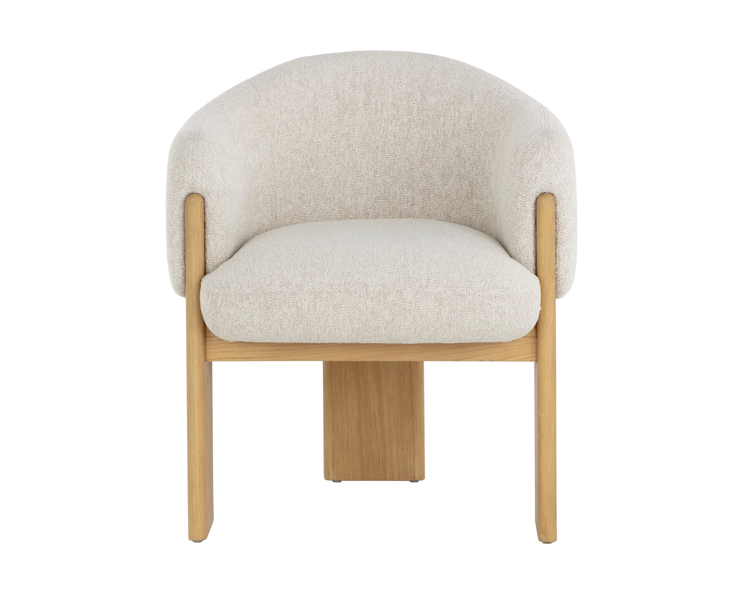 Trine Dining Armchair - Rustic Oak - Dove Cream - Image 2
