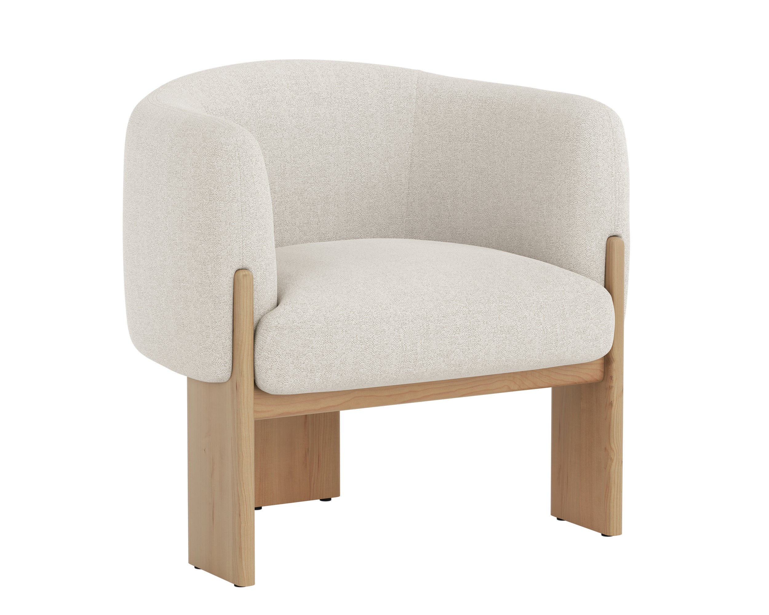 Trine Lounge Chair – Rustic Oak – Dove Cream