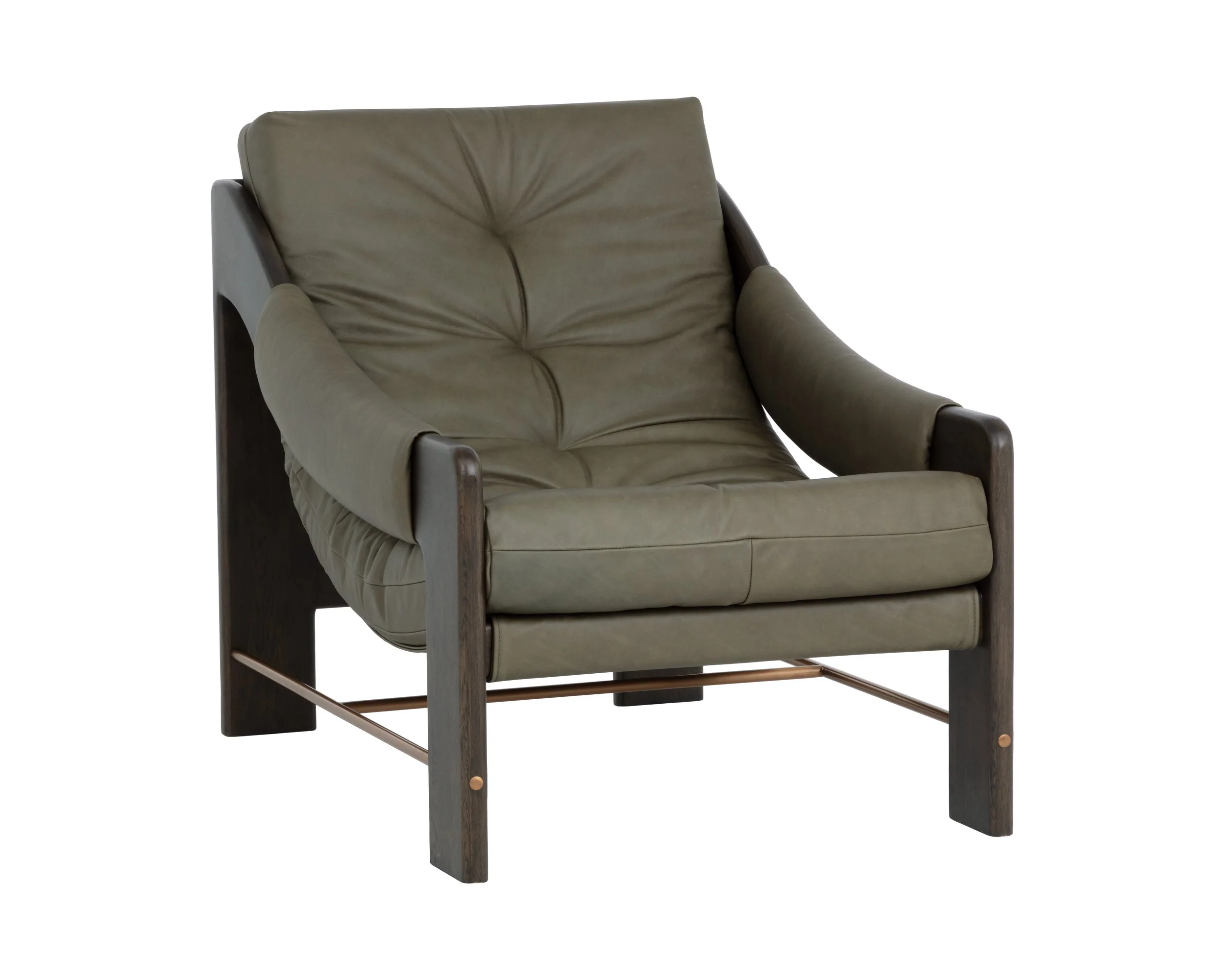 Rafferty Lounge Chair – Brown – Ludlow Dark Olive Leather