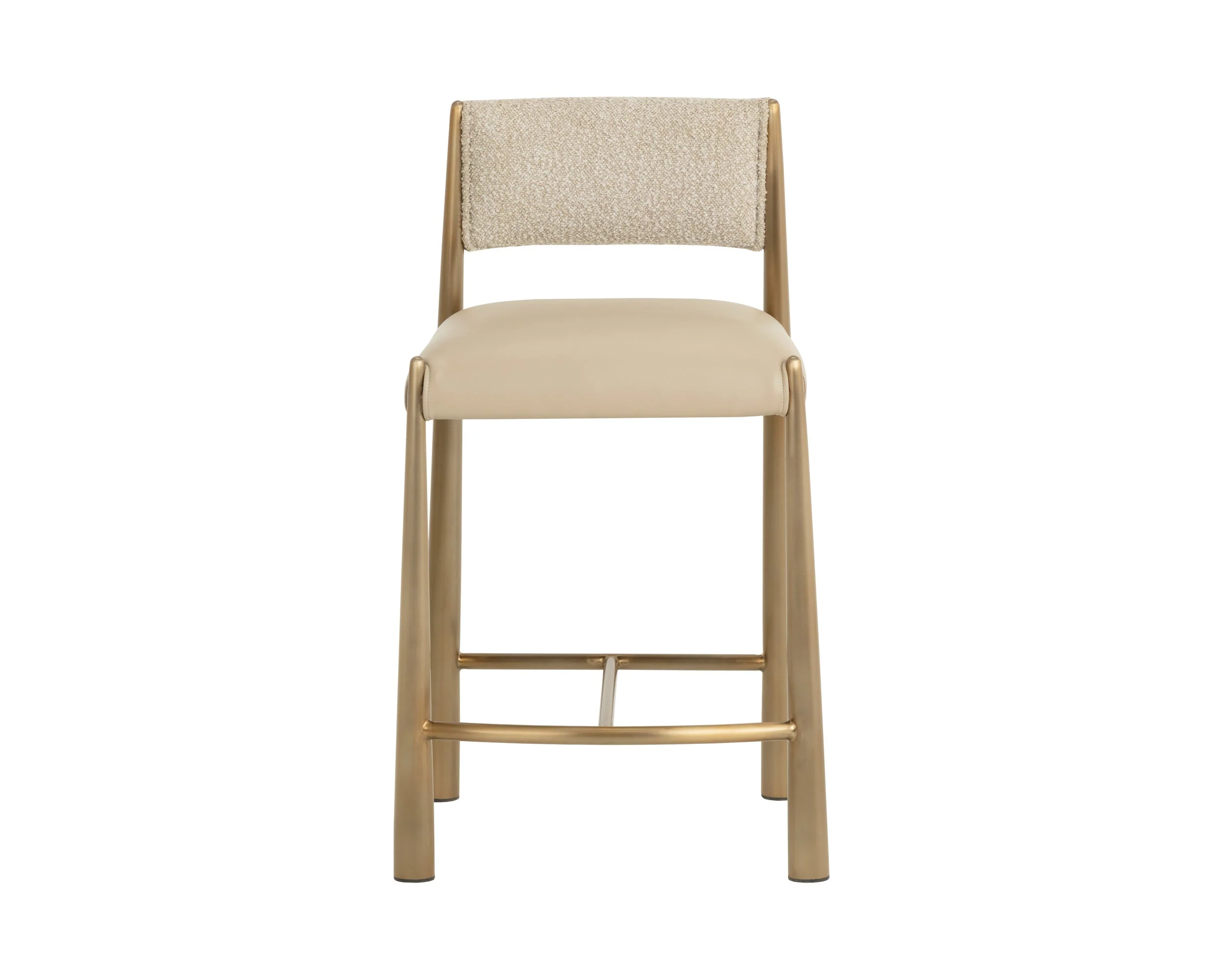 Bayard Counter Stool - Antique Brass - Napa Beige / Santa Cruz Oatmeal - Image 2