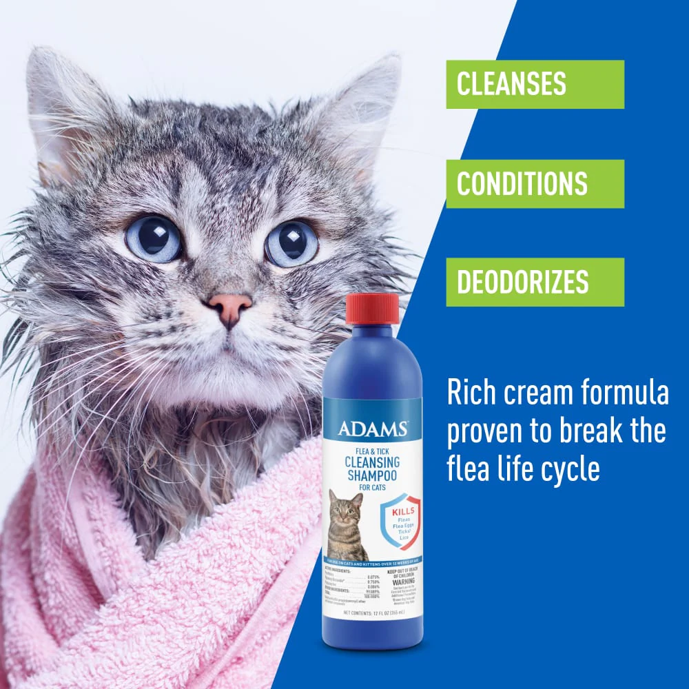 ADAMS Flea & Tick Cleansing Shampoo For Cats, 12 oz - Image 3