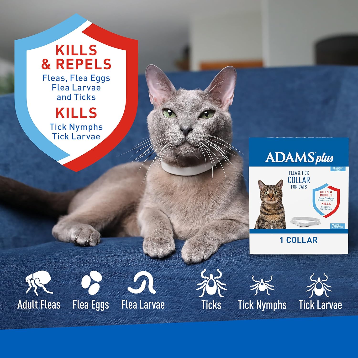 Adams Plus Cat Flea & Tick Collar - Image 2