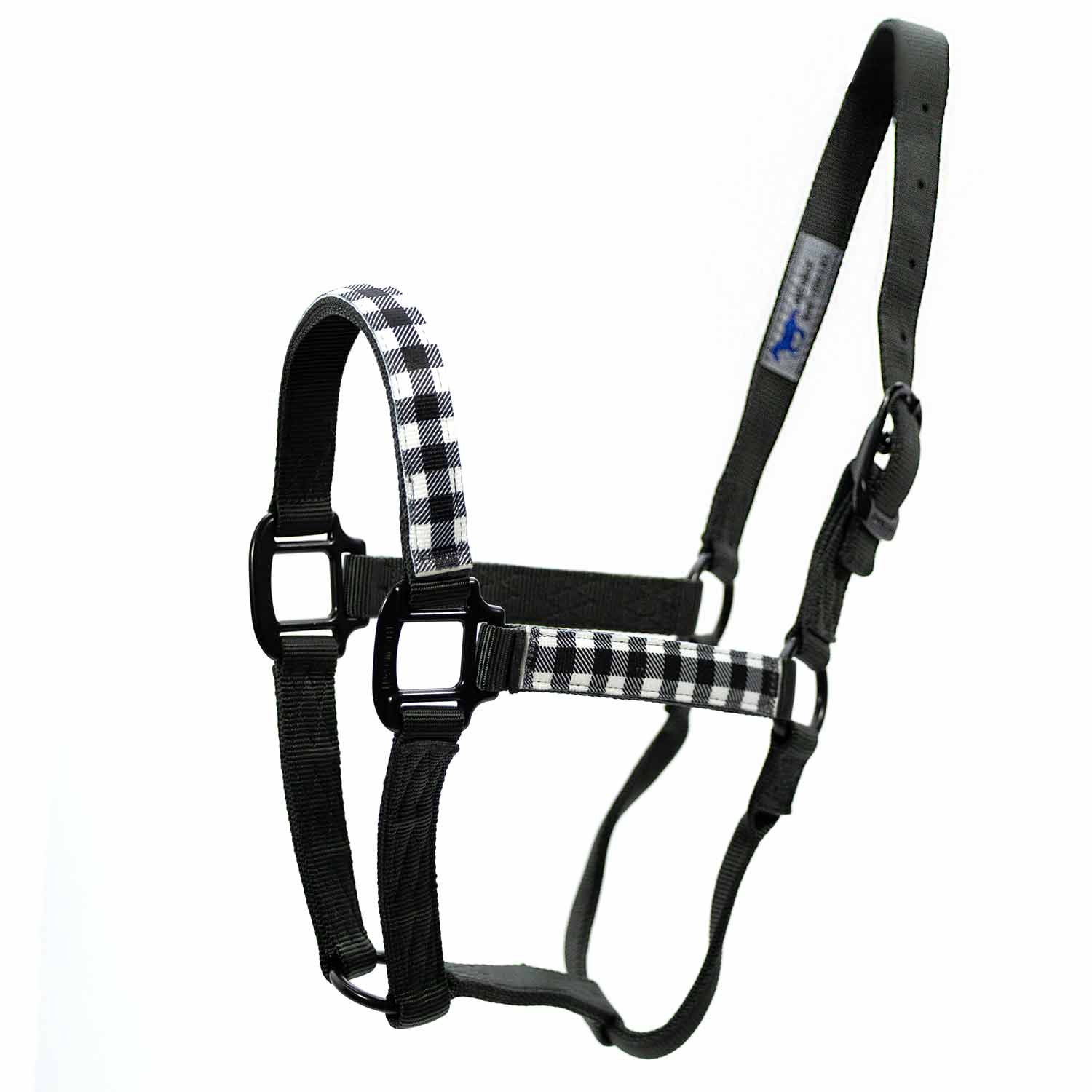 Adjustable 1″ Nylon Plaid Horse Halter, Average