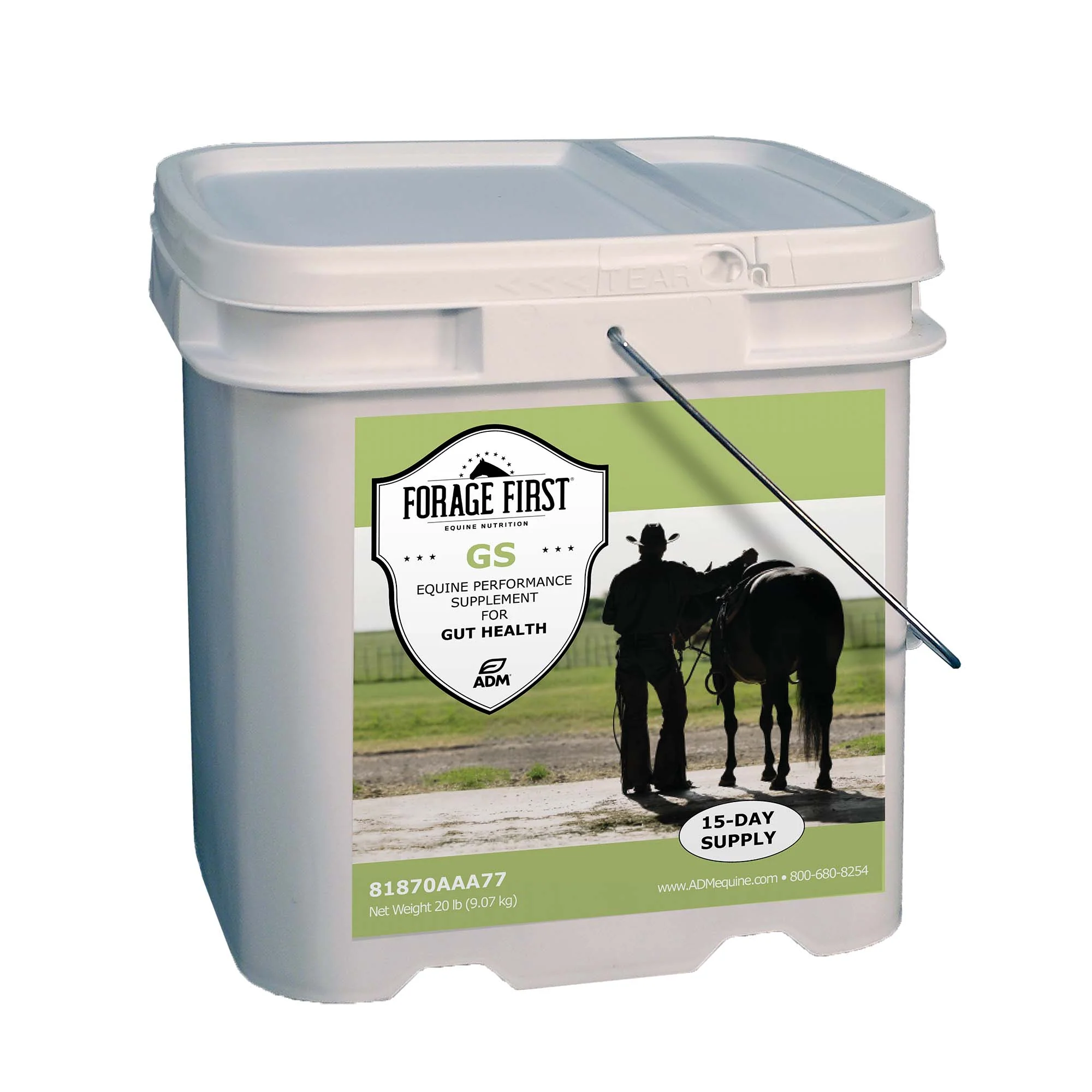 ADM Forage First Gastric Support Gut Health Horse Supplement, 20 lb pail