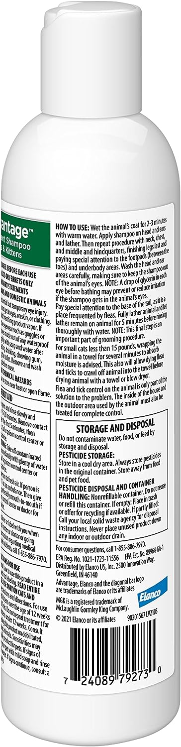 Advantage Flea & Tick Treatment Shampoo for Cats & Kittens – Pyrethrin Flea Shampoo, 8 oz - Image 2