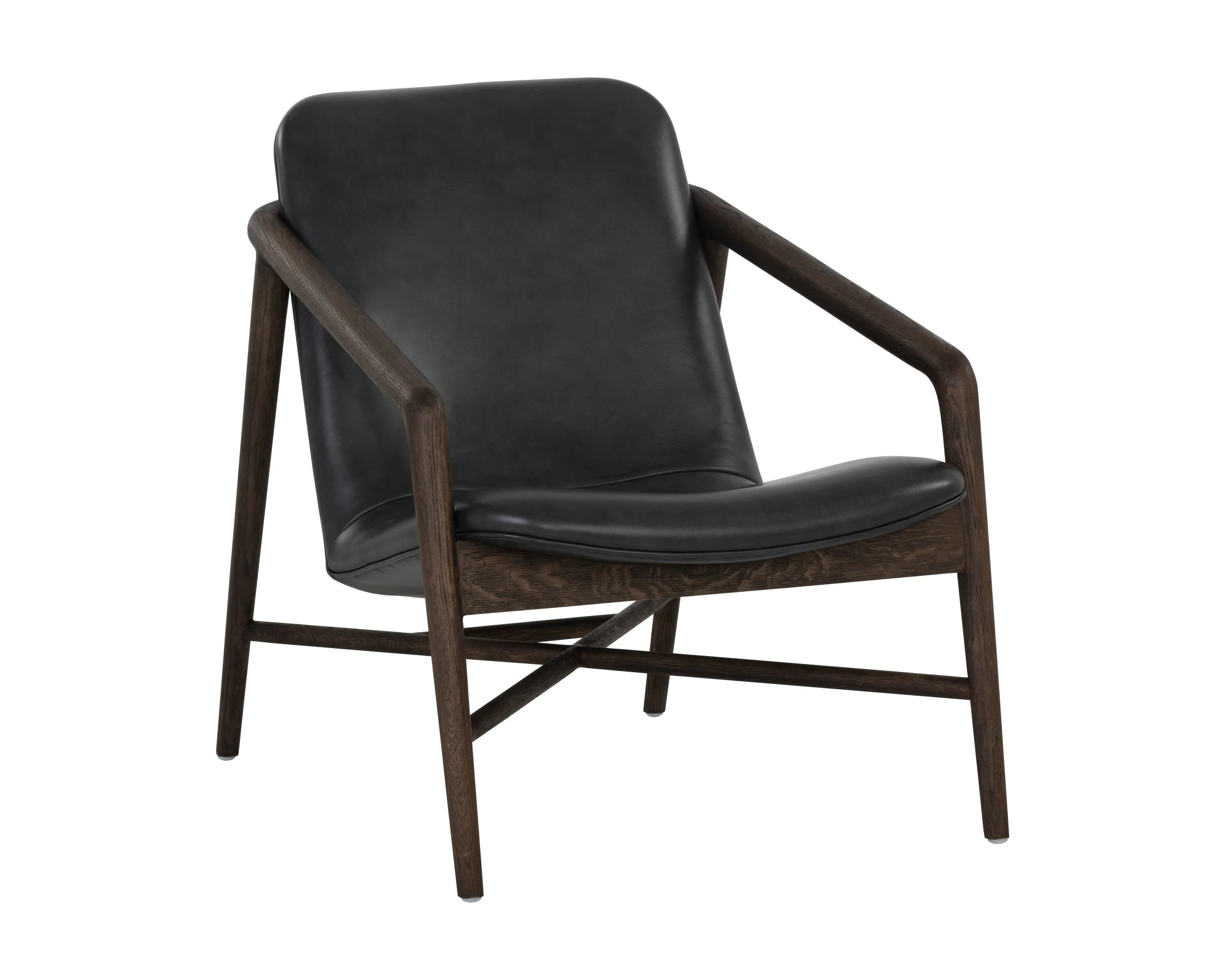 Cinelli Lounge Chair – Distressed Brown – Brentwood Charcoal Leather