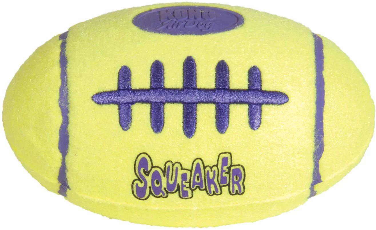 KONG AirDog Squeaker Football Dog Toy – Non-Abrasive Tennis Material Fetch Toy - Image 1