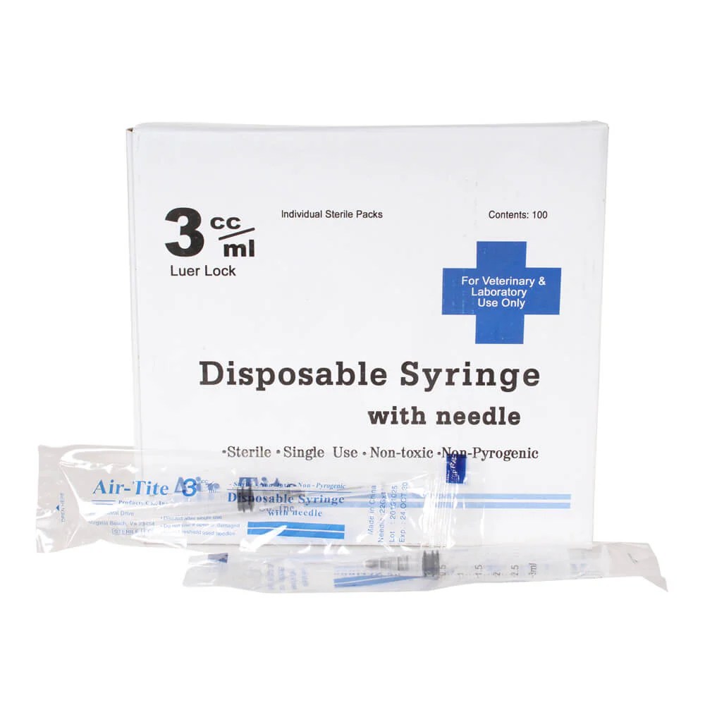 Air-Tite Luer Lock Syringes with Needles, 100 Count - Image 2