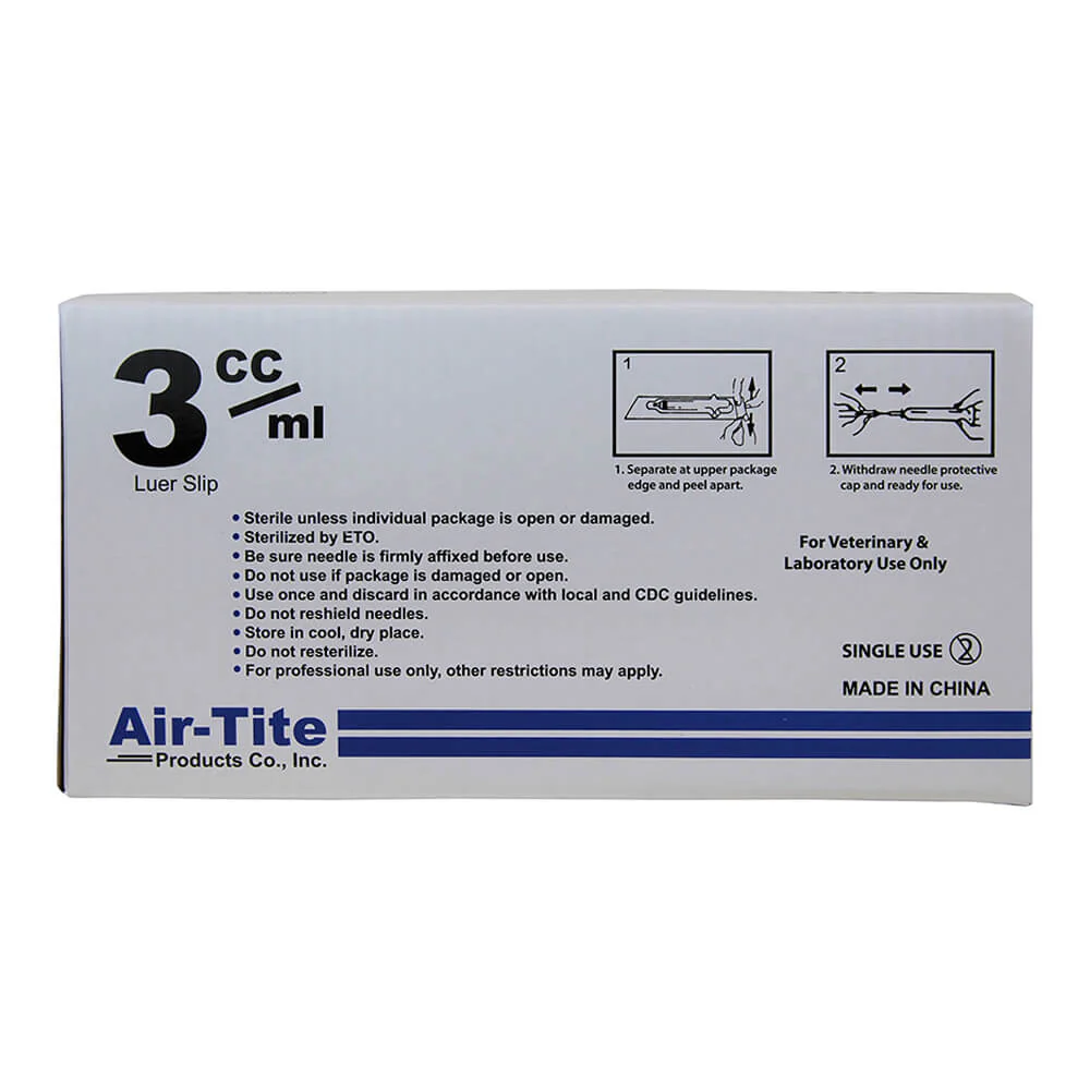 Air-Tite Luer Slip Syringes with Needles, 100 Count - Image 2