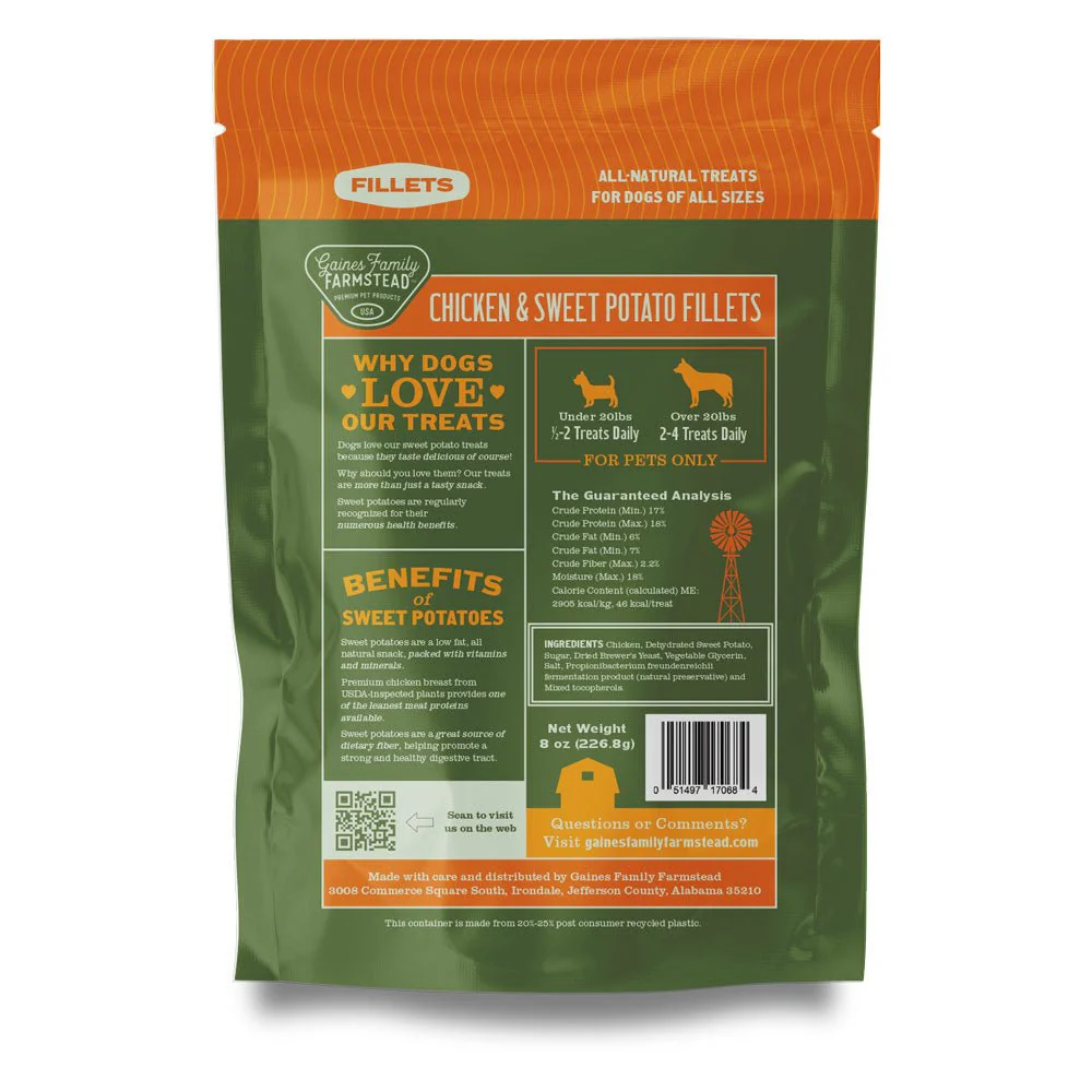 All Natural Meat & Sweet Potato Fillets Dog Treats – Limited Ingredient, Made in USA - Image 3