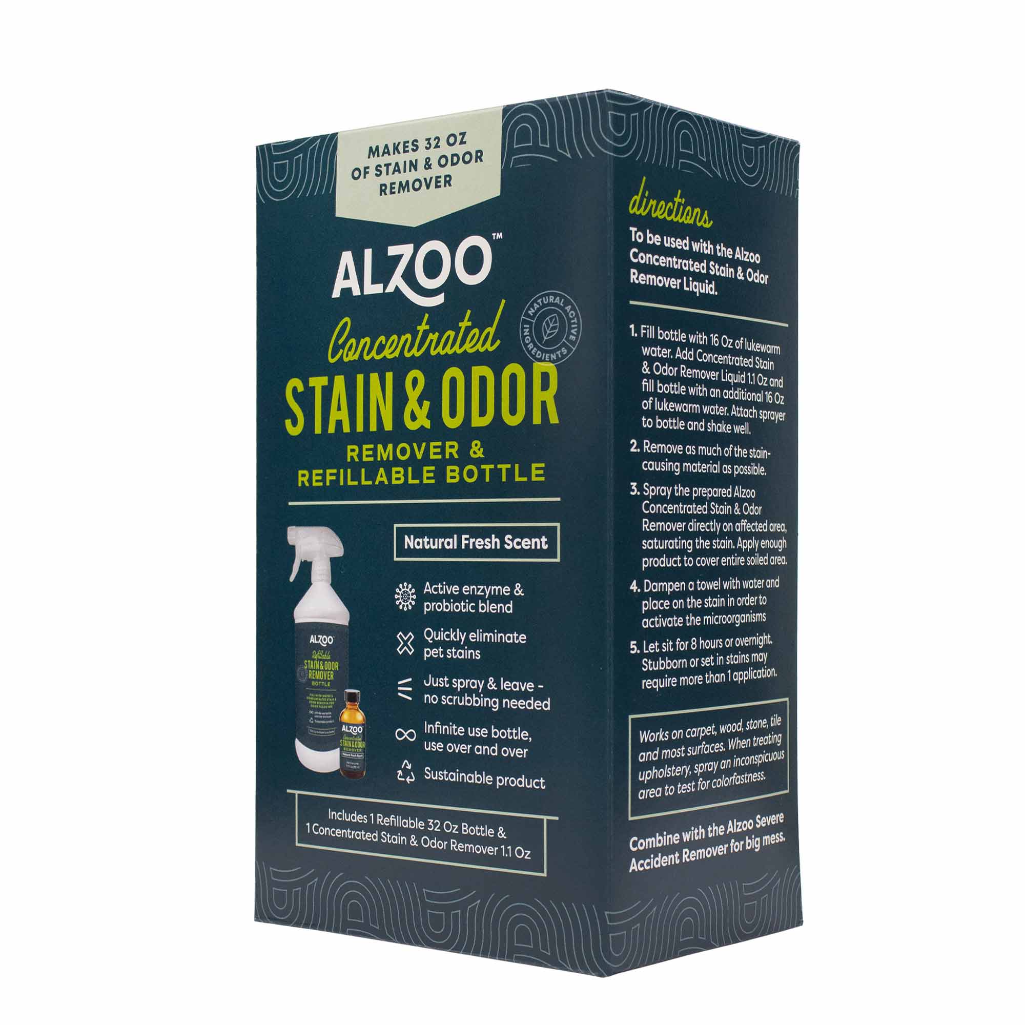 ALZOO Concentrated Enzyme-Based Pet Stain & Odor Remover Kit & Refill - Image 3