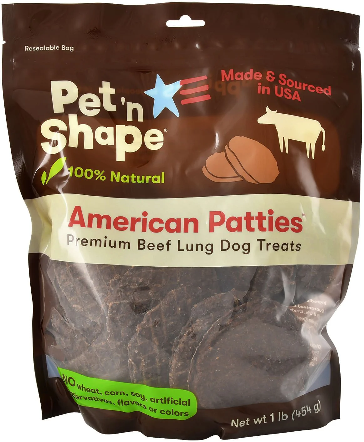 American Patties Premium Beef Lung Dog Treats - Image 1