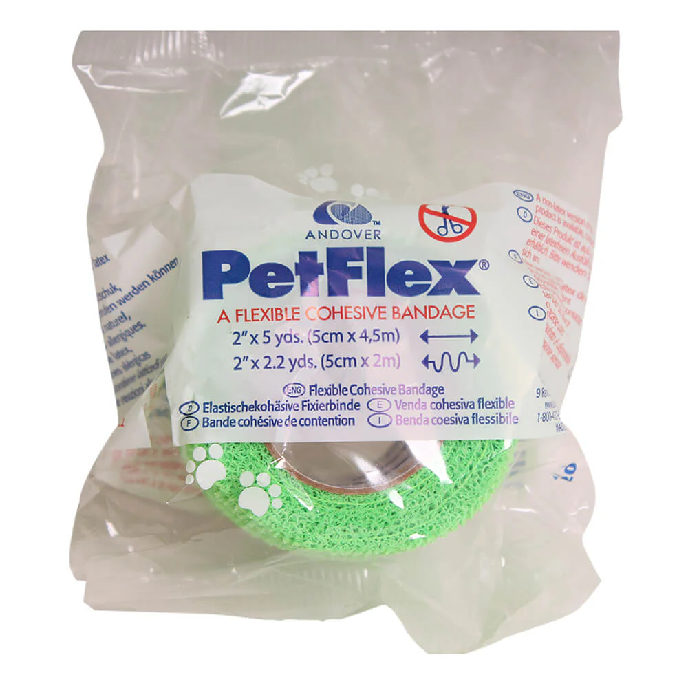 Andover PetFlex Cohesive Bandage, 2" x 5 Yards, Easy-Tear, Sweat & Water-Resistant - Image 1
